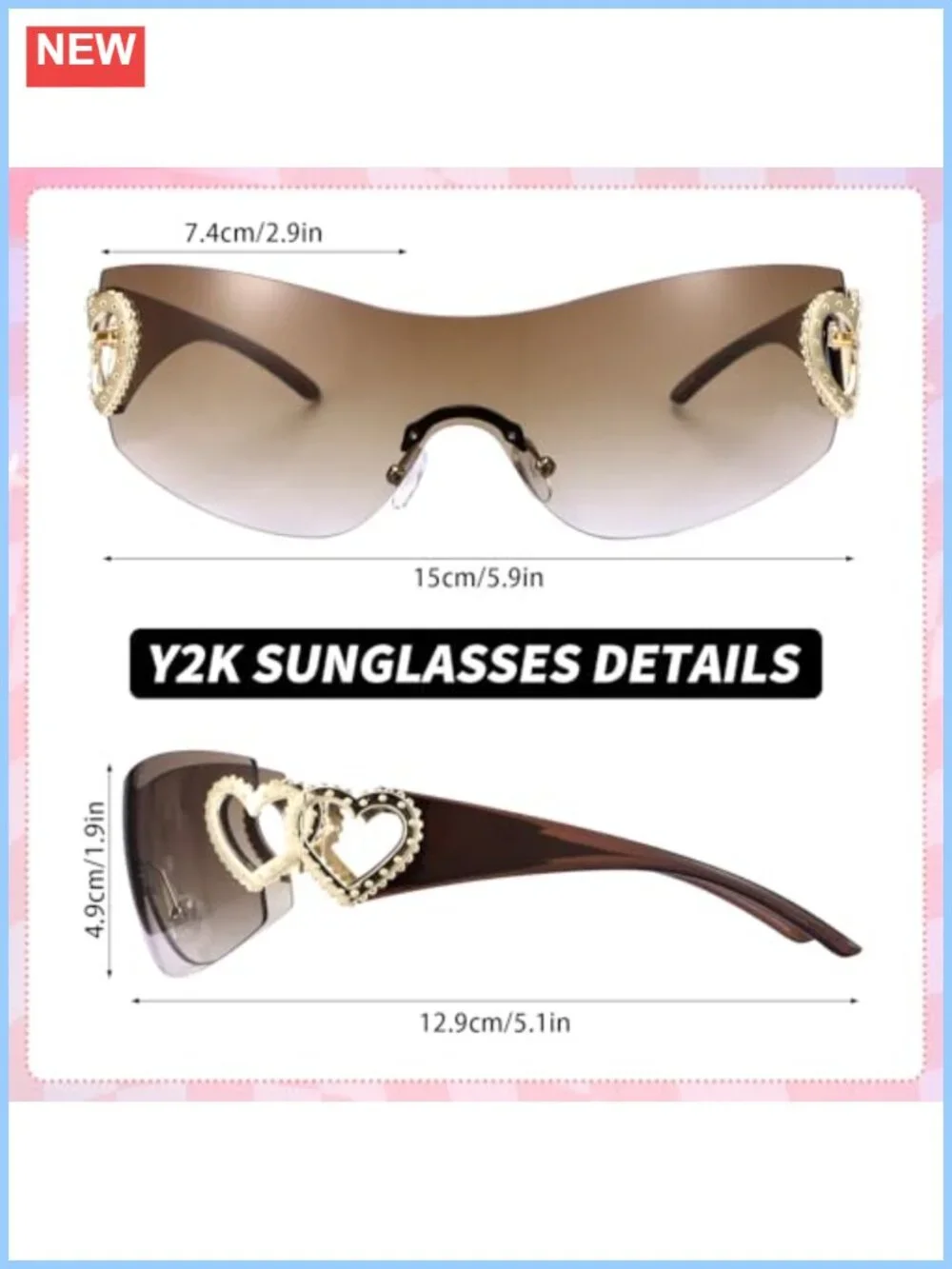 Y2K Faux Leather Hobo Shoulder Bag Sunglasses Set Trendy Purse